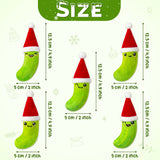 MALLMALL6 Catnip Toys for Cat - 5Pcs Christmas Pickle Catmint Interactive Cat Toy for Indoor Cats, Soft Plush with Santa Hat Cat Supplies, Kitten Teething Chew Toy Set, Pet Xmas Gifts for Cat Lover