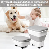 MALLMALL6 Dog Food Storage Container - Collapsible Pet Food Container with Spinner Wheels Scoop and Deodorant Box, Airtight Multifunctional 30L Storage Bin for Dog Cat Bird Animal Dry Meal Rice Flour