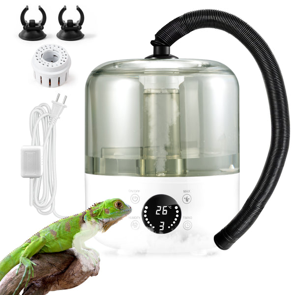 MALLMALL6 Reptile Fogger with Constant Humidity Controller & Timing, 3L Top-Fill Terrarium Humidifier with Humidistat, Smart Touch Screen Adjustable Fogger Mister Tank for Reptiles Amphibians Herps