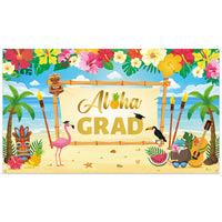 MALLMALL6 XtraLarge Hawaii Tropical Luau Graduation Party Backdrop 78X45 inch Class of 2023 Congrats Grad Hawaii Backdrop Banner Decorations for Graduates, College Prom Party Photo Booth Props