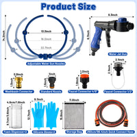 MALLMALL6 Adjustable 360°Dog Washing Hose Attachment with Pet Grooming Glove & 2 100cc Soap Dispenser, Foldable Foam Nozzle Sprayer with 4 Faucet Connectors & 8.2Ft Puppy Washer Hose for Showering