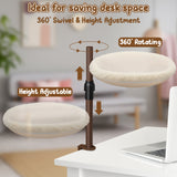 MALLMALL6 Cat Desk Bed - 360° Rotation & Adjustable Height Indoor Kitten Hammock Perch with Removable Washable Cover, Soft Breathable Pet Sleep Nest for Home Office Desks Gaming Table Supports 33 lbs