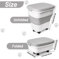 MALLMALL6 Dog Food Storage Container - Collapsible Pet Food Container with Spinner Wheels Scoop and Deodorant Box, Airtight Multifunctional 30L Storage Bin for Dog Cat Bird Animal Dry Meal Rice Flour