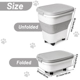 MALLMALL6 Dog Food Storage Container - Collapsible Pet Food Container with Spinner Wheels Scoop and Deodorant Box, Airtight Multifunctional 30L Storage Bin for Dog Cat Bird Animal Dry Meal Rice Flour