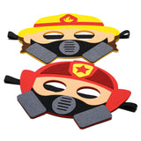 MALLMALL6 12Pcs Firefighter Felt Masks Dress Up Costumes Fireman Birthday Party Supplies Party Favors Fire Chief Role Play Pretend Play Accessories Photo Props for Kids Boys Girls Baby Shower