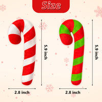 MALLMALL6 2Pcs Christmas Candy Cane Catnip Toys Gift for Cat, Indoor Cat Chew Bite Kick Plush Catmint Pet Toys Supplies for Cat Lover Gifts, Cute Interactive Cat Toy with for Pet Presents