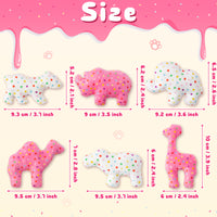 MALLMALL6 5Pcs Frosted Animal Cookie Catnip Crinkle Paper Sound Toys Gift for Cat, Catmint Teething Chew Kick Interactive Toy for Indoor Cats, Soft Plush Candy Pet Presents Supplies for Kitten Lover