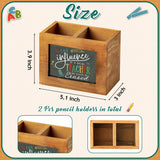 MALLMALL6 Teacher Appreciation Gifts Pencil Holder Square Shape Blackboard Pen Holder for Teacher, Erasers Wooden Desktop Organizer Birthday Gift for School Office Classroom Decor