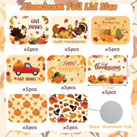 MALLMALL6 40Pcs Thanksgiving Leftover Containers with Lids Covers for Treat Exchange & Goody Party Leftovers in 8 Fall Holiday Harvest Designs Autumn Aluminum Food Storage Pans