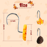 MALLMALL6 12Pcs Fall Shower Curtain Hooks Thanksgiving Plant Decorative Metal Rustproof Bathroom Pendants Autumn Decor Accessories with Maple Leaf Pumpkins Pinecones Sunflower Corn Curtains Rings