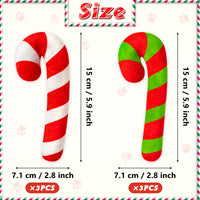 MALLMALL6 6Pcs Christmas Candy Cane Catnip Toys Gift for Cat, Indoor Cat Chew Bite Kick Plush Catmint Pet Toys Supplies for Cat Lover Xmas Gifts, Cute Interactive Cat Toy for Pet Presents