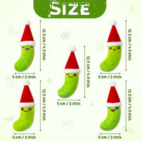 MALLMALL6 Catnip Toys for Cat - 5Pcs Christmas Pickle Catmint Interactive Cat Toy for Indoor Cats, Soft Plush with Santa Hat Cat Supplies, Kitten Teething Chew Toy Set, Pet Xmas Gifts for Cat Lover