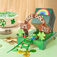 MALLMALL6 68Pcs St. Patrick's Day Decorations Leprechaun Trap Kit, Wood DIY Toys to Catch A Leprechaun Trap Festival Craft Decor for Kids School Classroom Irish Themed Activities Shamrock Party Gifts