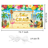 MALLMALL6 XtraLarge Hawaii Tropical Luau Graduation Party Backdrop 78X45 inch Class of 2023 Congrats Grad Hawaii Backdrop Banner Decorations for Graduates, College Prom Party Photo Booth Props