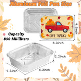 MALLMALL6 40Pcs Thanksgiving Leftover Containers with Lids Covers for Treat Exchange & Goody Party Leftovers in 8 Fall Holiday Harvest Designs Autumn Aluminum Food Storage Pans