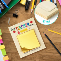 MALLMALL6 Teacher Appreciation Wooden Sticky Note Holder Gifts Desk Rectangular Notes Organizer Christmas End of Year Thank You Gift for Teacher School Classroom Supplies