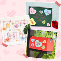 MALLMALL6 48Pcs Valentine's Day Fridge Magnets Unique Valentines Refrigerator Decor Sweet Heart Magnetic Sticker with XOXO for Valentine's Day Party Home Kitchen Office Locker Mailbox Supplies