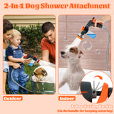 MALLMALL6 Dog Washing Hose Attachment with 100cc Soap Dispenser, 10-in-1 Spray Modes Foam Nozzle Sprayer with Metal 3-Way Shower Diverters & 6.6Ft Long Hose for Pet Bathroom Showering Indoor Outdoor