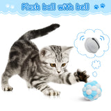 MALLMALL6 11Pcs Cat Toy Set Interactive Cat Toys Pack with Foldable Blue Tunnel Feather Teaser Wand Cat Springs Mice Crinkle Balls and Pet Bell Balls, Puzzle Toys for Indoor Cats Gift (Blue)