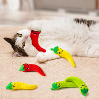 MALLMALL6 6Pcs Chili Catnip Toys for Cat, Indoor Cat Chew Bite Bunny Kick Plush Catmint Pet Toys Supplies for Cat Lover Gifts, Interactive Cat Toy with Cute Expression for Pet Presents