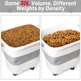 MALLMALL6 Dog Food Storage Container - Collapsible Pet Food Container with Spinner Wheels Scoop and Deodorant Box, Airtight Multifunctional 30L Storage Bin for Dog Cat Bird Animal Dry Meal Rice Flour
