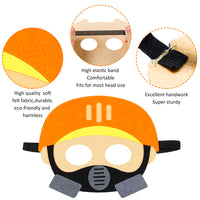 MALLMALL6 12Pcs Firefighter Felt Masks Dress Up Costumes Fireman Birthday Party Supplies Party Favors Fire Chief Role Play Pretend Play Accessories Photo Props for Kids Boys Girls Baby Shower