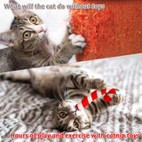 MALLMALL6 2Pcs Christmas Candy Cane Catnip Toys Gift for Cat, Indoor Cat Chew Bite Kick Plush Catmint Pet Toys Supplies for Cat Lover Gifts, Cute Interactive Cat Toy with for Pet Presents