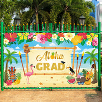 MALLMALL6 XtraLarge Hawaii Tropical Luau Graduation Party Backdrop 78X45 inch Class of 2023 Congrats Grad Hawaii Backdrop Banner Decorations for Graduates, College Prom Party Photo Booth Props