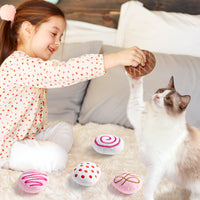 MALLMALL6 Catnip Toys for Cat - 5Pcs Chocolate Truffles Catmint Interactive Teething Chew Kick Cat Toy for Indoor Kitten, Soft Plush Candy Pet Supplies, Pet Birthday Gifts for Kitten Lover