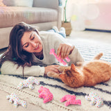 MALLMALL6 5Pcs Frosted Animal Cookie Catnip Crinkle Paper Sound Toys Gift for Cat, Catmint Teething Chew Kick Interactive Toy for Indoor Cats, Soft Plush Candy Pet Presents Supplies for Kitten Lover