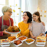 MALLMALL6 40Pcs Thanksgiving Leftover Containers with Lids Covers for Treat Exchange & Goody Party Leftovers in 8 Fall Holiday Harvest Designs Autumn Aluminum Food Storage Pans