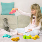 MALLMALL6 5Pcs Dinosaur Catnip Toys for Cat, Indoor Cat Chew Bite Bunny Kick Plush Catmint Pet Toys Supplies for Cat Lover Gifts, Interactive Cat Toy with Cute Expression for Pet Presents