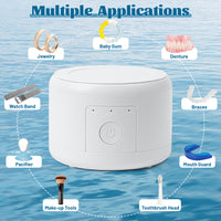 MALLMALL6 Retainer Cleaner, Portable Rechargeable Cleaner for Dental Retainer Machine with 3 Timing Modes, 200ML Compact Dental Cleaning Pod for Dentures Mouth Guards Braces Jewelry