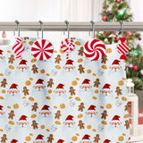 MALLMALL6 12Pcs Christmas Candy Shower Curtain Hooks Decorative Metal Rustproof Bathroom Room Pendants Xmas Holiday Decor Accessories with Red White Candy Cane Swirl Lollipop Stainless Curtains Rings