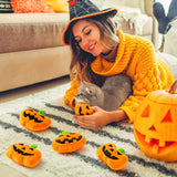 MALLMALL6 Catnip Toys for Cat - 5Pcs Halloween Pumpkin Jack O Lantern Catmint Interactive Cat Toy for Indoor Cats, Soft Plush Orange Cat Supplies, Kitten Teething Chew Toy Set, Pet Gifts for Cat Lover