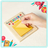 MALLMALL6 Teacher Appreciation Wooden Sticky Note Holder Gifts Desk Rectangular Notes Organizer Christmas End of Year Thank You Gift for Teacher School Classroom Supplies