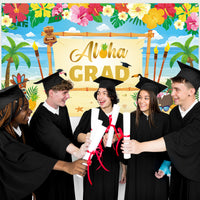 MALLMALL6 XtraLarge Hawaii Tropical Luau Graduation Party Backdrop 78X45 inch Class of 2023 Congrats Grad Hawaii Backdrop Banner Decorations for Graduates, College Prom Party Photo Booth Props