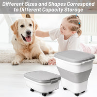 MALLMALL6 Dog Food Storage Container - Collapsible Pet Food Container with Spinner Wheels Scoop and Deodorant Box, Airtight Multifunctional 30L Storage Bin for Dog Cat Bird Animal Dry Meal Rice Flour