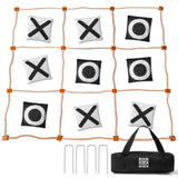 MALLMALL6 Giant Tic Tac Toe Game Spring Outdoor, 4Ft X 4Ft No Assembly Wooden Toss Indoor Game with 10 Widen Weighted Bean Bag, Large Yard Backyard Lawn Carnival Camping Toss Across for Family Adults