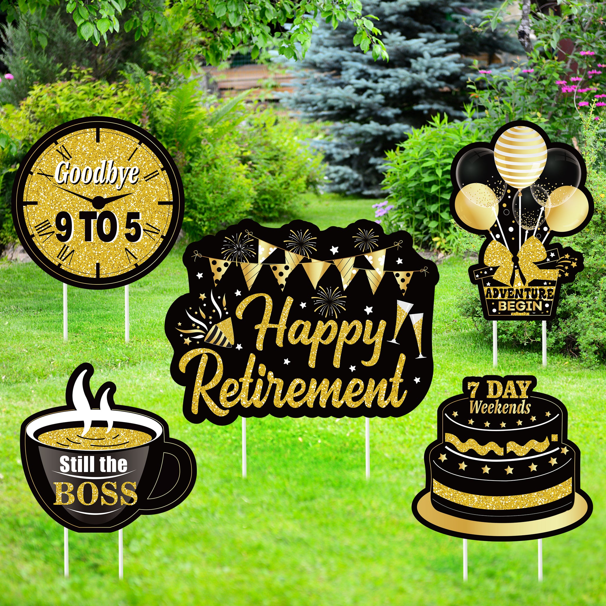 Yard Card Lawn Decor: 2020 Number Gold buy Black Cake RA349