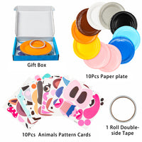 MALLMALL6 10Pcs Animal Paper Plate Art Kits for Kids DIY Craft Sticker Card Games Activity Handmade 3D Animals with Body Paper Crafts Project Classroom Supplies for Preschool Toddler Boys Girls