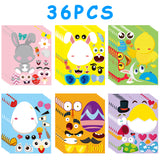 MALLMALL6 36Pcs Easter Stickers DIY Make a Face Sticker Include Easter Eggs Bunnies Chicks Easter Decorations Party Favors Games Birthday School Classroom Party Supplies DIY Crafts for Kids