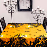 MALLMALL6 3Pcs Halloween Themed Tablecloth Party Decorations Supplies Large PE Plastic Pumpkins Design Rectangular Table Cover for Outdoor Picnic Patio Indoor Dining Room Kitchen 54x71 Inches