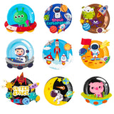 MALLMALL6 9Pcs Outer Space Paper Plate Art Kits for Kids Early Learning DIY Craft Art Project Astronaut Rocket Spacecraft Alien Themed Party Favors Decoration Classroom Art Supplies for Boys Girls