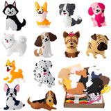 MALLMALL6 12Pcs Puppy Dogs Sewing Craft Kit DIY Sew Kits Stuffed Animal Animals Felt Crafts Package Birthday Gifts for Beginners Kid Boys Girls Dog Toys Art Project Games for Family Game Night