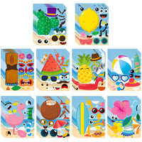 MALLMALL6 40Pcs Hawaii Make a Face Stickers DIY Your Own 10 Kinds Cartoon Tropical Style Characters Sticker Dress Up Art Crafts Summer Beach Mixed and Matched Party Favors Games Decorations for Kids