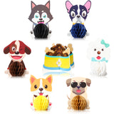 MALLMALL6 7Pcs Doggy Honeycomb Centerpiece Kit Puppy Themed Birthday Party Supplies Decorations 3D Dog Centerpieces Baby Shower Party Favors Photo Booth Props Table Topper for Pets Kids Adults