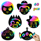 MALLMALL6 60Pcs Toy 4th Scratch Cards DIY Scratch Paper Craft Kit for Kids Toy 4 Birthday Party Supplies Decorations Woody Bo Peep Fork Party Favors Games School Classroom Supplies for Boy Girls