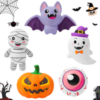 MALLMALL6 5Pcs Halloween Squeeze Toys Cream Scented Slow Rising Jumbo Squeeze for Kids Party Favors Birthday Gifts Spooky Halloween Eyeball Pumpkin Ghost Bat Mummy for Happy Halloween Decorations