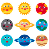 MALLMALL6 9Pcs Planets Solar System Refrigerator Magnets Nine Planet Felt Cloth Crafts Kit Outer Space Handicrafts Galaxy Theme Parent-Kid Interactive Games Activities DIY Art Project for Kids